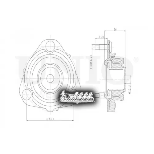Опора Амортизатора Ford/Mazda Fiesta/2 99- Перед. UNIO 