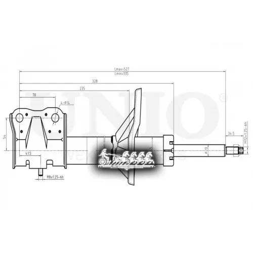 Амортизатор Mitsubishi Lancer 00- Газ.перед. UNIO 