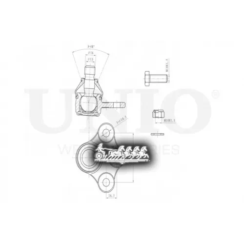 Опора Шаровая Opel Corsa/Combo 00- Перед.нижн. UNIO 