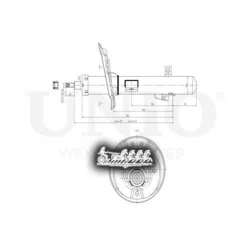 Амортизатор Nissan X-Trail 13- Газ.перед.прав. UNIO 