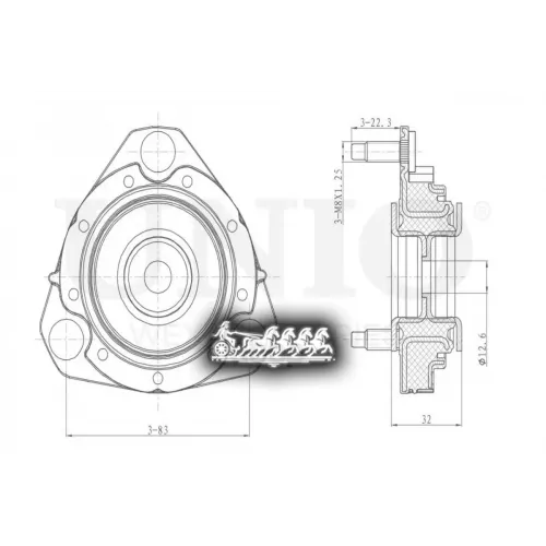 Опора Амортизатора Ford Focus/Transit Connect 98- Перед. UNIO 