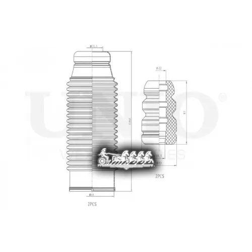 Пыльник+Отбойник Амортизатора Hyundai Santa Fe 01- (Компл. 2 Шт.) UNIO 