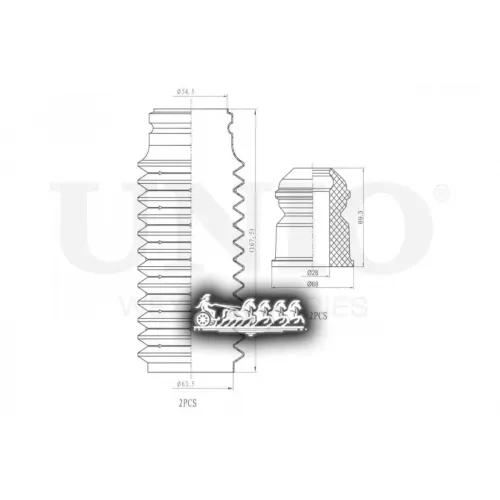 Пыльник+Отбойник Амортизатора Ford Mondeo/Transit 00- (Компл. 2 Шт.) UNIO 