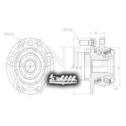 Ступица Колеса Nissan Teana/Murano 99- Перед. С Abs UNIO 