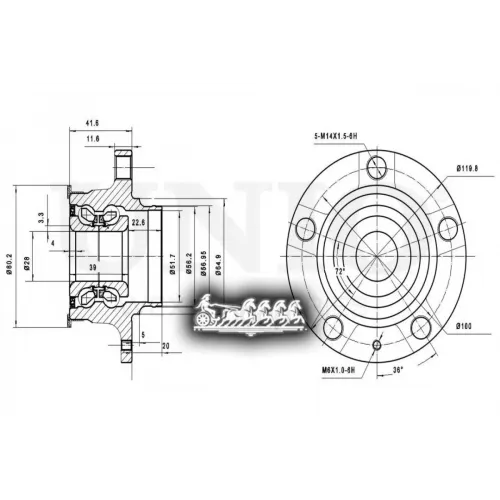 Ступица Колеса Vag Rapid/Toledo 12- Задн. С Abs UNIO 