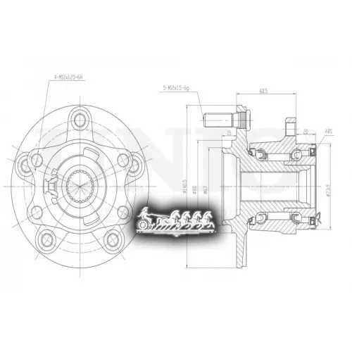 Ступица Колеса Mitsubishi/Peugeot Outlander/4007 05- Задн. С Abs UNIO 