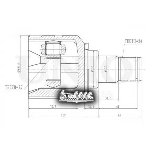 Шрус Toyota/Lexus Camry/Rx/Es 06- Внутр.лев. UNIO 