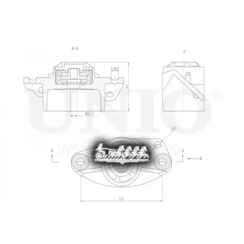 Опора Амортизатора Vag Golf/A3 03- Задн. UNIO 