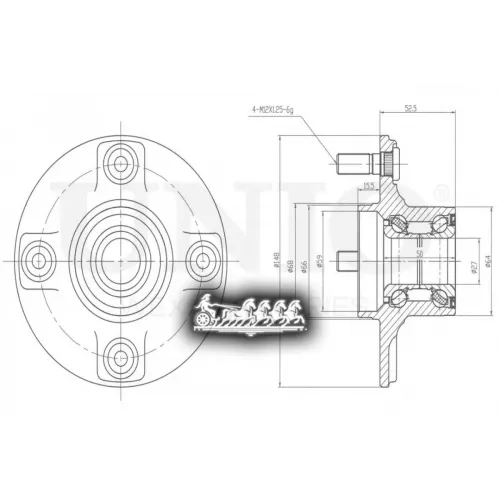 Ступица Колеса Nissan Almera/Primera 96- Задн. Без Abs UNIO 