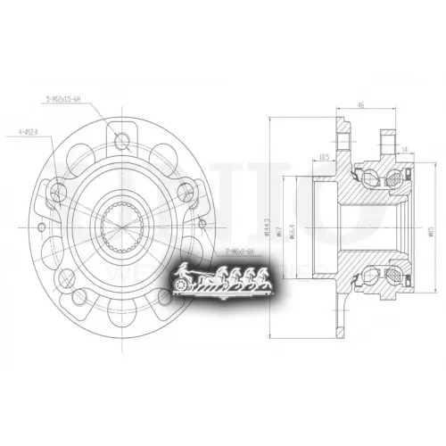 Ступица Колеса Ssangyong Actyon/Korando 10- Задн./Перед. Без Abs UNIO 