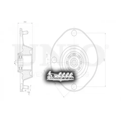 Опора Амортизатора Daewoo Lanos 97- Перед.прав. UNIO 