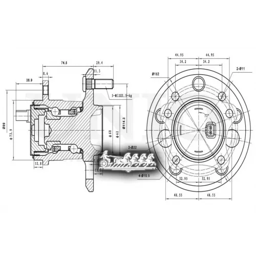 Ступица Колеса Toyota/Lexus Camry 00- Задн.лев. С Abs UNIO 