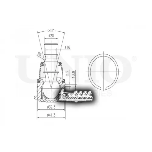 Опора Шаровая Nissan Qashqai/X-Trail 03- Перед.нижн. UNIO 
