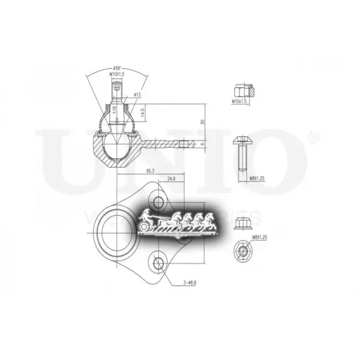Опора Шаровая Mb E(W211) Перед.верх. UNIO 