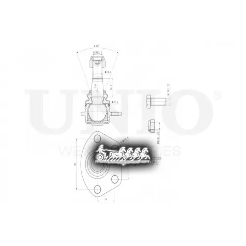 Опора Шаровая Psa/Fiat Jumper/Ducato/Boxer 94- Перед.нижн. UNIO 