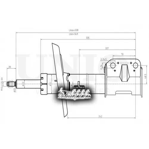 Амортизатор Renault Fluence 10- Газ.перед. UNIO 