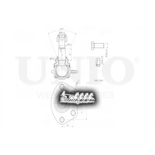 Опора Шаровая Psa/Fiat Jumper/Ducato/Boxer 94- Перед.нижн. UNIO 
