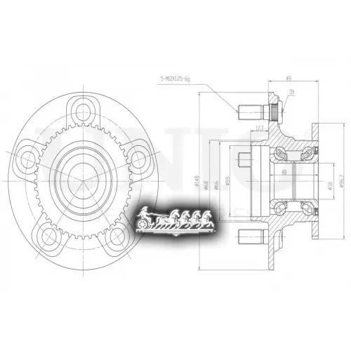 Ступица Колеса Nissan Primera 01- Задн. С Abs UNIO 