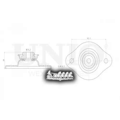 Опора Амортизатора Chevrolet Aveo 04- Задн. UNIO 