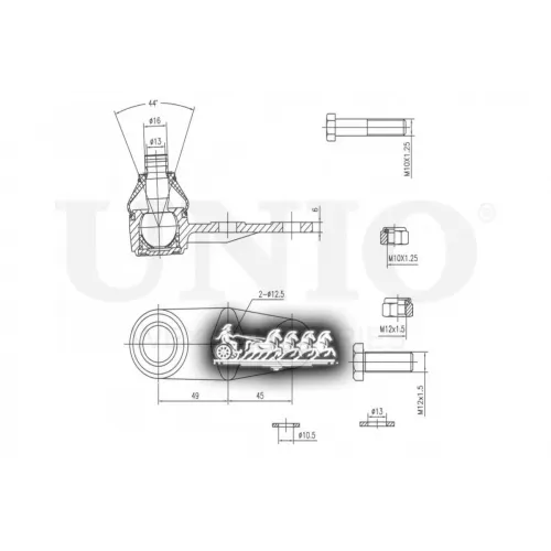 Опора Шаровая Renault/Nissan Megane/Clio/Kubistar 90- Перед.нижн. UNIO 