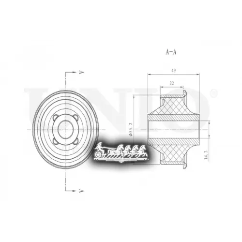 Сайлентблок Рычага Psa 308/C4 98- Задн.перед.нижн. UNIO 