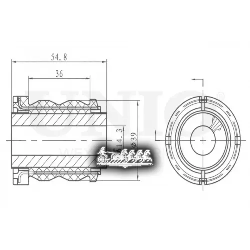 Сайлентблок Рычага Toyota/Lexus Highlander/Rx 98- Внутр.задн. UNIO 