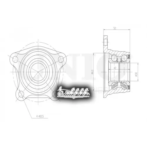 Ступица Колеса Toyota Carina/Celica 92- Задн. Без Abs UNIO 