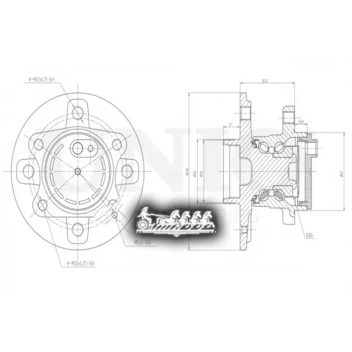 Ступица Колеса Psa/Toyota 107/C1/Aygo 05- Задн. С Abs UNIO 