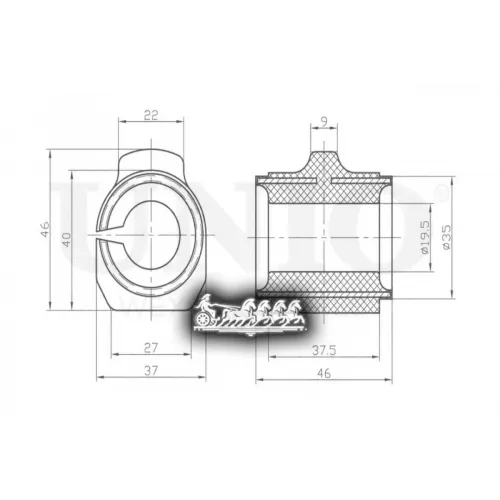 Втулка Стабилизатора Ford Mondeo 00- Перед. UNIO 