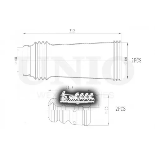 Пыльник+Отбойник Амортизатора Kia/Hyundai Ceed/I30 06- (Компл. 2 Шт.) UNIO 