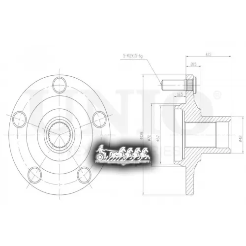 Ступица Колеса Mazda 3 03- Перед. С Abs UNIO 