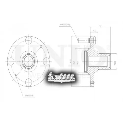 Ступица Колеса Kia/Hyundai Rio/Accent 99- Перед. Без Abs UNIO 