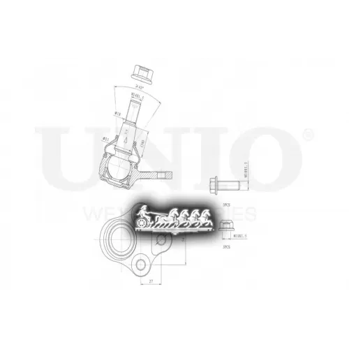 Опора Шаровая Ford/Volvo Mondeo/S60/80 06- Перед.нижн. UNIO 
