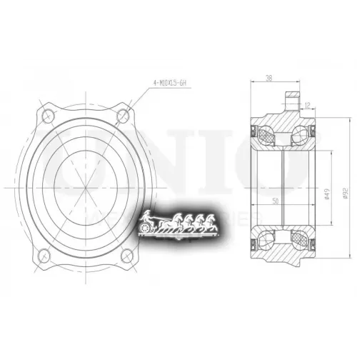 Ступица Колеса Mb E(W211)/S(W221)/C(W204) Задн. Без Abs UNIO 