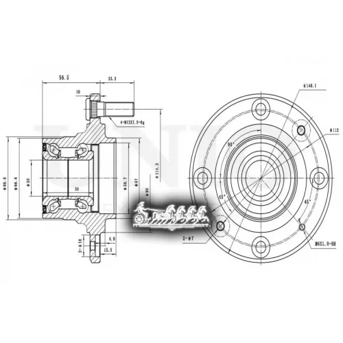 Ступица Колеса Mitsubishi Carisma/Space Star 95- Задн. Без Abs UNIO 