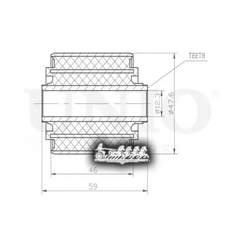 Сайлентблок Рычага Kia Carens/Sephia 96- Перед.нижн. UNIO 