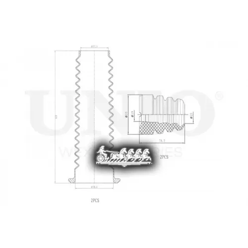 Пыльник+Отбойник Амортизатора Ford/Mazda Fiesta/2 03- (Компл. 2 Шт.) UNIO 