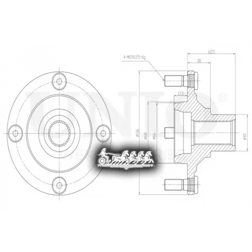 Ступица Колеса Nissan Almera 00- Перед. Без Abs UNIO 