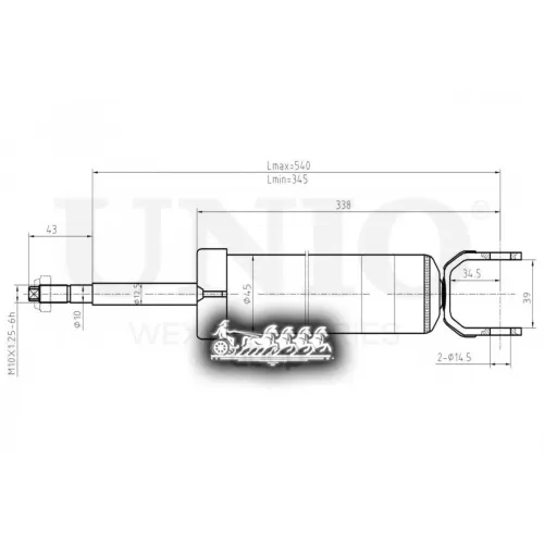 Амортизатор Hyundai Elantra 05- Газ.задн. UNIO 
