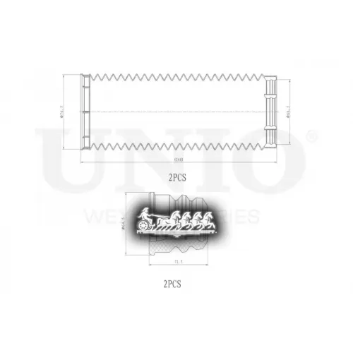 Пыльник+Отбойник Амортизатора Ford Galaxy/S-Max 06- (Компл. 2 Шт.) UNIO 