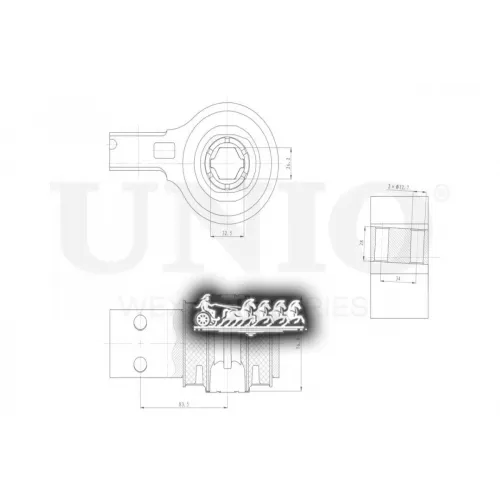Сайлентблок Рычага Ford Explorer 10- Задн.прав.перед.нижн. UNIO 