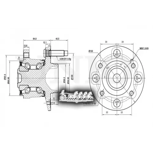 Ступица Колеса Chevrolet Aveo/Cobalt 11- Задн. Без Abs UNIO 