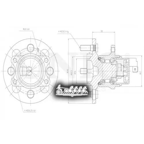 Ступица Колеса Kia/Hyundai Rio/Accent 02- Задн. С Abs UNIO 