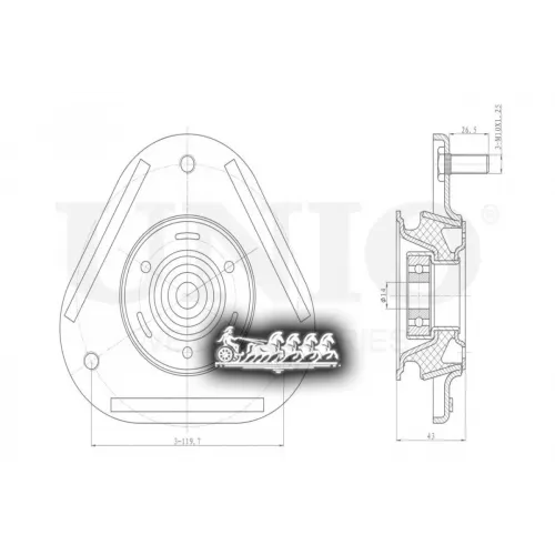 Опора Амортизатора Toyota Corolla/Auris 06- Перед. UNIO 