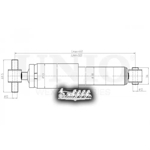 Амортизатор Ford Focus 99- Газ.задн. UNIO 