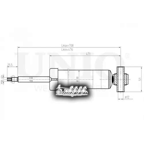 Амортизатор Mazda 3 03- Газ.задн. UNIO 