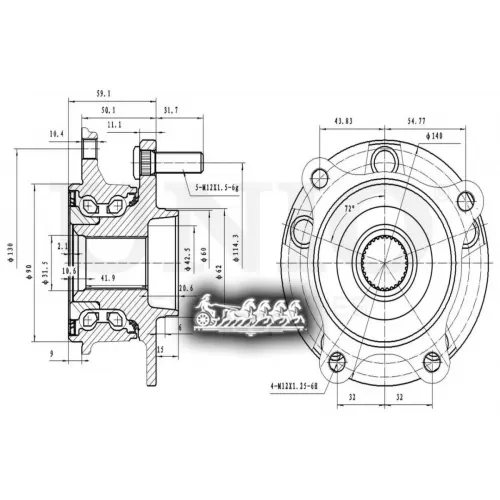 Ступица Колеса Lexus Gs/Is 05- Перед.прав. С Abs UNIO 