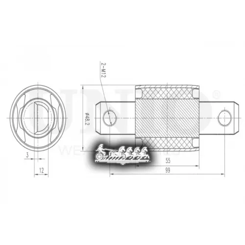 Сайлентблок Рычага Volvo S60/80/Xc70 98- Перед.нижн. UNIO 