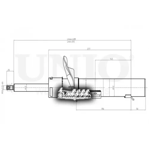 Амортизатор Ford Mondeo 00- Газ.перед. UNIO 