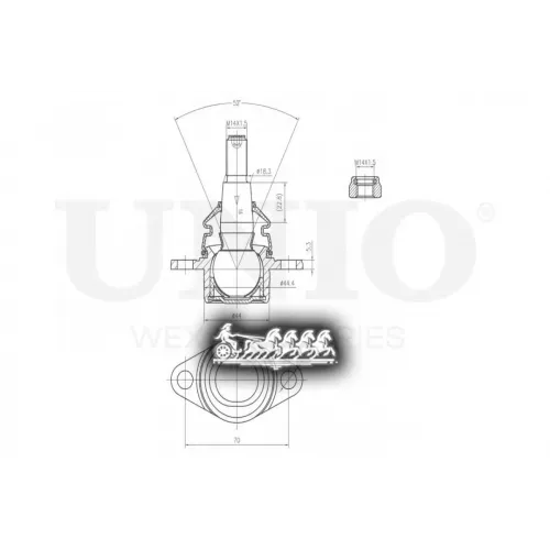 Опора Шаровая Land Rover Range Rover 02- Перед.верх. UNIO 